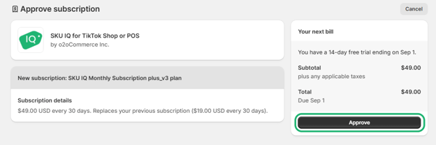 How to change your SKU IQ subscription in Shopify (2)