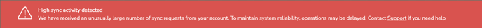 What does the High Sync Activity warning on my dashboard mean 1