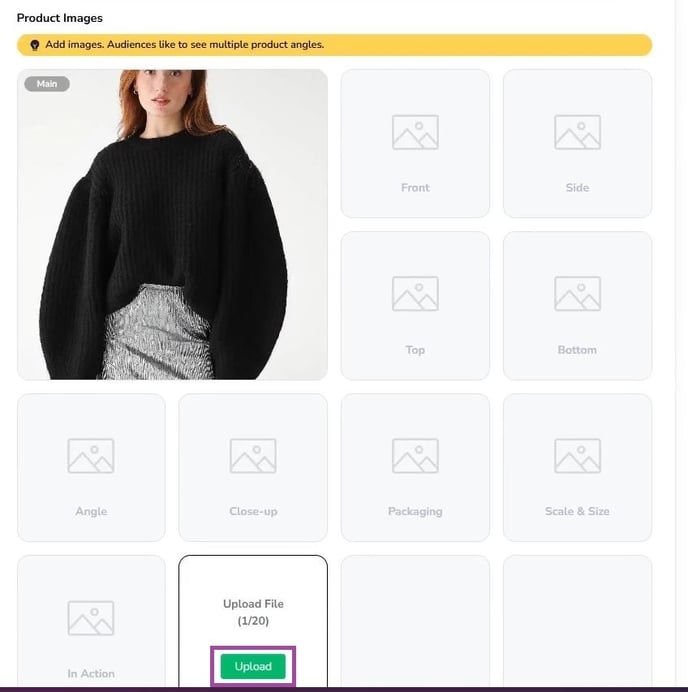 details page - add images