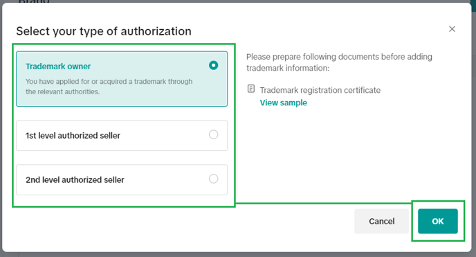 trademar authorization