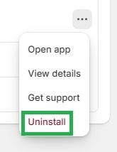 uninstall Shopify 4
