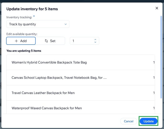 Wix inventory tracking 10