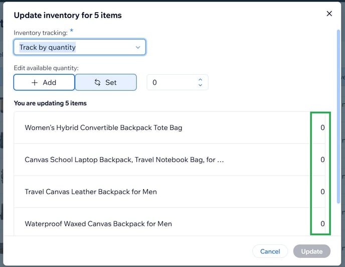 Wix inventory tracking 8