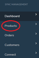 sku iq dashboard navigation panel with products highlighted