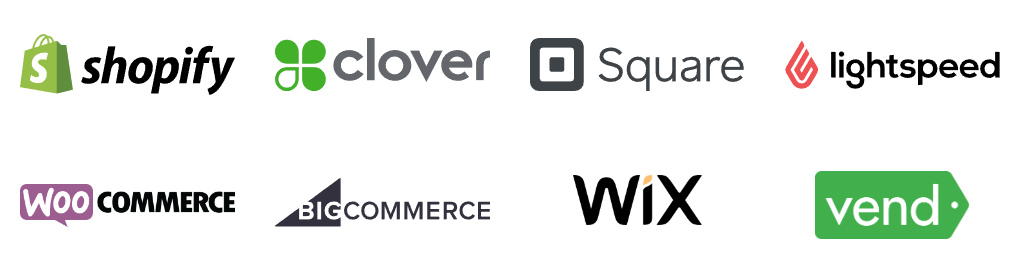 shopify clover square lightspeed woocommerce bigcommerce wix and vend icons