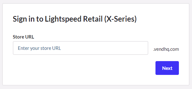 Vend (Lightspeed Retail X-Series) login page