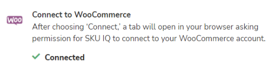 WooCommerce Shows as connected