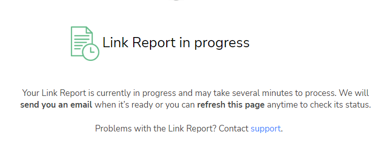 Link report in progress